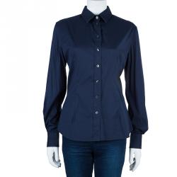 Pre Owned D&G Navy Cotton Button Down Shirt M