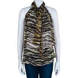 Pre Owned D&G Animal Print Halter Top M