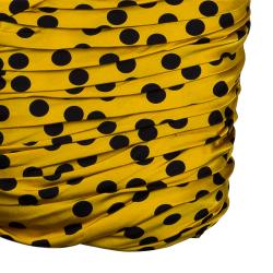 Pre Owned D&G Yellow Polka-dot Ruched Dress M