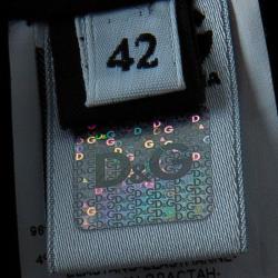 Pre Owned D&G Yellow Polka-dot Ruched Dress M