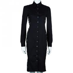 Pre Owned D and G Black Cotton and Lace Dress M