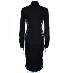Pre Owned D and G Black Cotton and Lace Dress M
