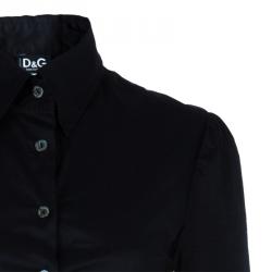 Pre Owned D and G Black Cotton and Lace Dress M