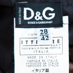 Pre Owned D and G Black Cotton and Lace Dress M