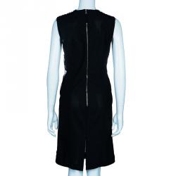 Pre Owned D&G Black Gathered Silk Detail Shift Dress M