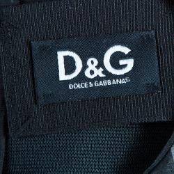 Pre Owned D&G Black Gathered Silk Detail Shift Dress M