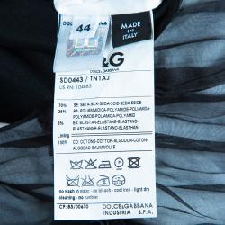 Pre Owned D&G Black Gathered Silk Detail Shift Dress M