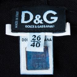 D and G Black Cotton and Lace Dress S