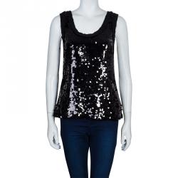 D&G Black Sequin Top L