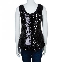 D&G Black Sequin Top L