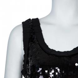 D&G Black Sequin Top L