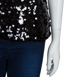 D&G Black Sequin Top L