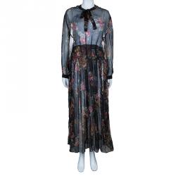 Pre Owned D and G Floral Silk Chiffon Maxi Dress M