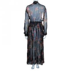 Pre Owned D and G Floral Silk Chiffon Maxi Dress M