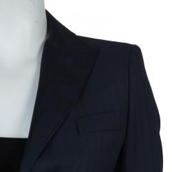 D&G Navy Blue Pinstriped Wool Blazer S