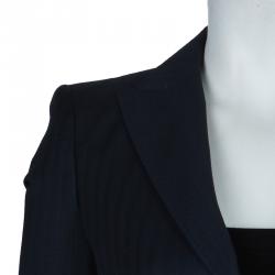 D&G Navy Blue Pinstriped Wool Blazer S