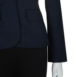 D&G Navy Blue Pinstriped Wool Blazer S