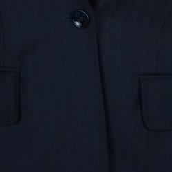 D&G Navy Blue Pinstriped Wool Blazer S