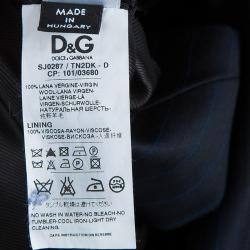D&G Navy Blue Pinstriped Wool Blazer S
