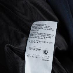 D&G Navy Blue Pinstriped Wool Blazer S