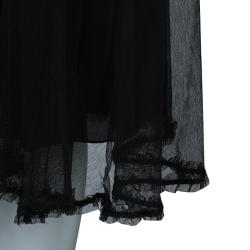 Pre Owned D&G Black Tulle Gathered Dress L
