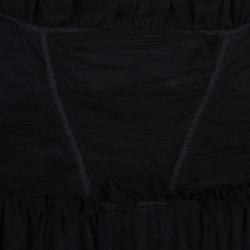 Pre Owned D&G Black Tulle Gathered Dress L