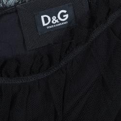 Pre Owned D&G Black Tulle Gathered Dress L
