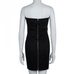 D&G Black Cotton Strapless Dress M