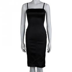 مملوكة مسبقًا D & G Black Satin Sleeveless Dress S