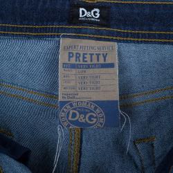 Pre Owned D and G Blue Skinny Zip Hem Denim Pants M
