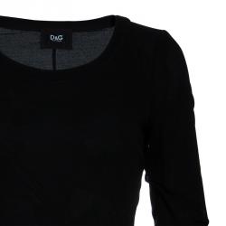 Pre Owned D&G Black Side Hook Detail Long Sleeve Top M