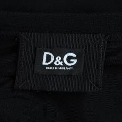 Pre Owned D&G Black Side Hook Detail Long Sleeve Top M