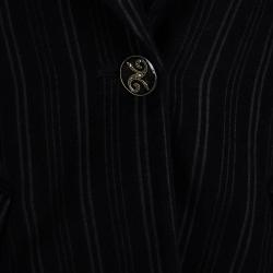 D&G Black Striped Notched Collar Floral Lining Blazer M