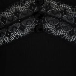 D&G Black Lace Detail Long Sleeve Top S