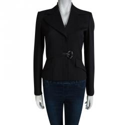 Pre Owned D&G Black Button Detail Notched Collar Blazer S