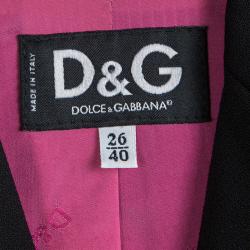 Pre Owned D&G Black Button Detail Notched Collar Blazer S