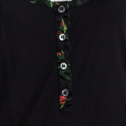 Pre Owned D&G Black Sheer Lace Back Detail Top L