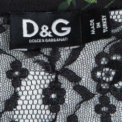 Pre Owned D&G Black Sheer Lace Back Detail Top L