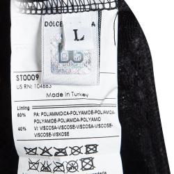 Pre Owned D&G Black Sheer Lace Back Detail Top L