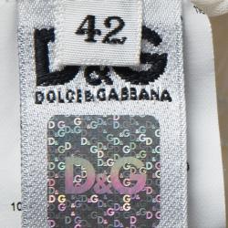 Pre Owned D & G Off White Silk Ruffle Detail Smocked Off Shoulder Maxi Dress M