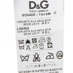 Pre Owned D & G Off White Silk Ruffle Detail Smocked Off Shoulder Maxi Dress M