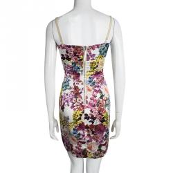 Pre Owned D and G Multicolor Floral Printed Silk Sleeveless Dress S