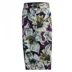 D&G Multicolor Floral Printed Silk Skirt M