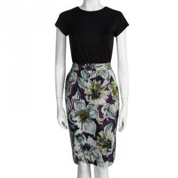 D&G Multicolor Floral Printed Silk Skirt M