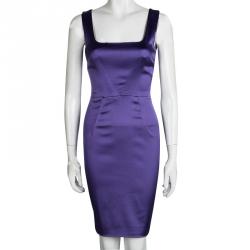 D&G Purple Satin Bodycon Sleeveless Dress M