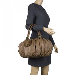 Pre Owned D&G Brown Leather Regina Satchel 