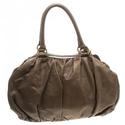 Pre Owned D&G Brown Leather Regina Satchel 