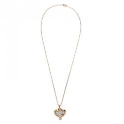 De Beers Heart in Rose Diamond Rose Gold Pendant Necklace