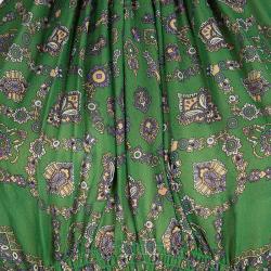 Derek Lam Green Printed Ruffle Detail Halter Dress S