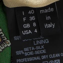 Derek Lam Green Printed Ruffle Detail Halter Dress S